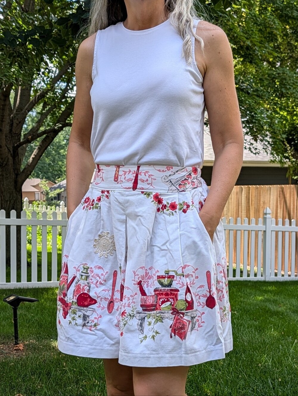 ooak SHORTS HANDMADE from a VINTAGE TABLECLOTH S